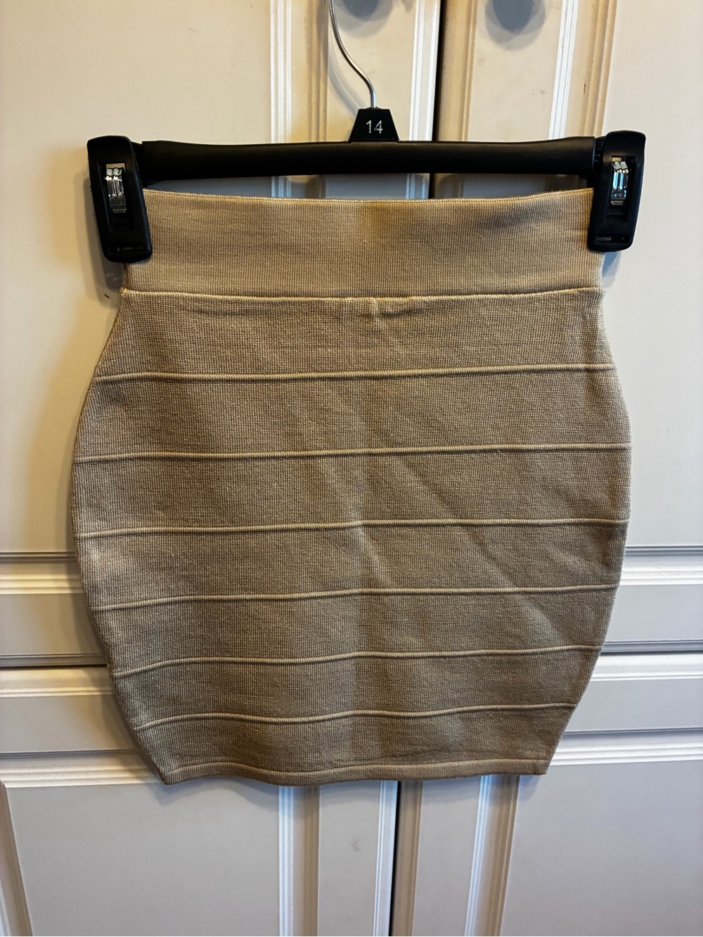 Love Culture Beige Buff bandage mini skirt, Size: S, NWT